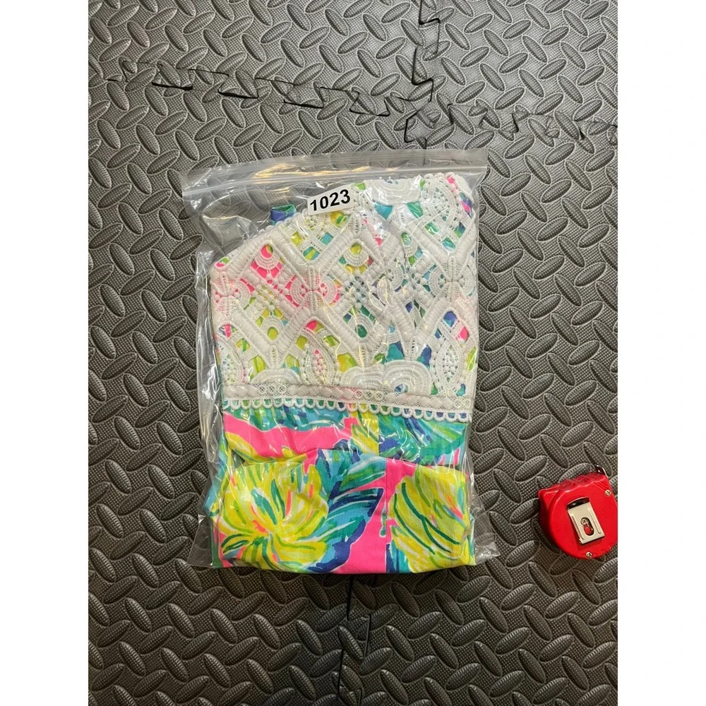 NWT Lilly Pulitzer Brynn Dress Pink Sunset Local Flavor Sz 6 Mini Lace‎ Trim - Picture 8 of 8